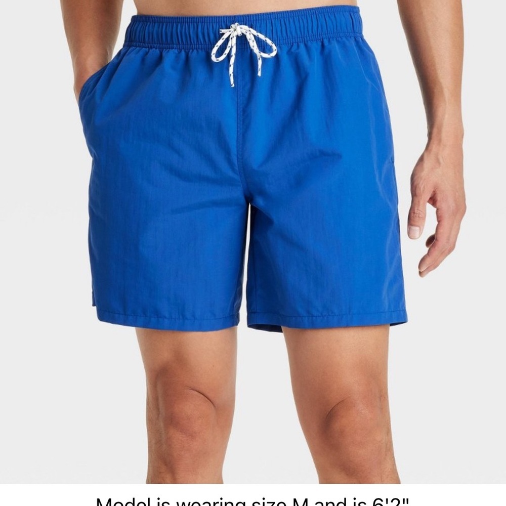 Goodfellow & Co Blue Swim Trunks with Elastic Waistband Medium NWT‎